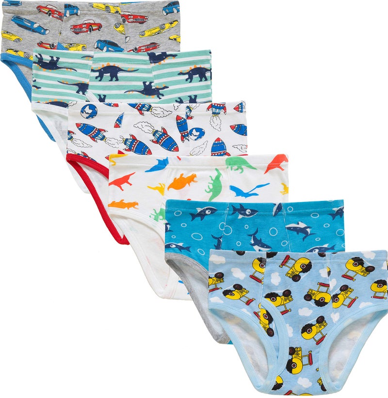 Naivete Baby Boys Rocket Underwear Kids Children Cotton Dinosaurs Panties Breathable Cars Comfort Briefs(Pack of 6) 3T - Image 3